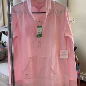 NWT Lilly Pulitzer heathered Paradise Pink Captain Popover sz large